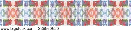 Arab Pattern. Blue, Green, Indigo, Denim Seamless Texture. Abstract Kaleidoscope Design. Seamless Ti