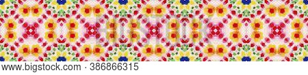 Arab Pattern. Abstract Shibori Motif. Repeat Tie Dye Illustration. Ikat Persian Print. Dots, Red, Gr