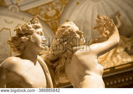 Rome, Italy - August 24, 2018: Gian Lorenzo Bernini Masterpiece, Apollo E Dafne, Dated 1625