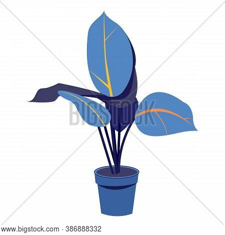 Flowers Pot. Nature Cartoon Vector Illustration Of Flowers And Leaves Beautiful. Plants And Nature H