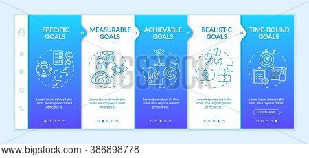 Smart Goals Definition Onboarding Vector Template. Communication Advices. Life Business Goals. Respo