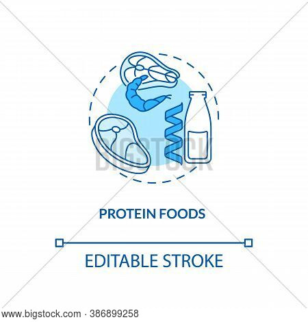 Protein Foods Concept Icon. Organic Meat Preperation Ideas. Natural Foods Recipes. Vegetarian Diet C