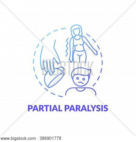 Partial Paralysis Blue Gradient Concept Icon. Patient With Paresis. Problem After Stroke. Neurologic