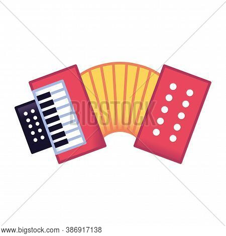 Isolated Acordeon Colombian Culture Tradition Icon- Vector