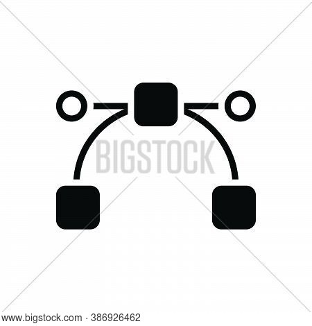 Black Solid Icon For Represent Anchor Curve Point Draw Perform Pen Tool