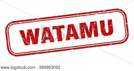 Watamu Stamp. Watamu Red Grunge Isolated Sign