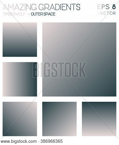 Colorful Gradients In Timberwolf, Outer Space Color Tones. Actual Background, Posh Vector Illustrati