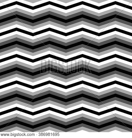 Zigzag Lines. Jagged Stripes. Seamless Surface Pattern Design With Triangular Waves Ornament. Repeat