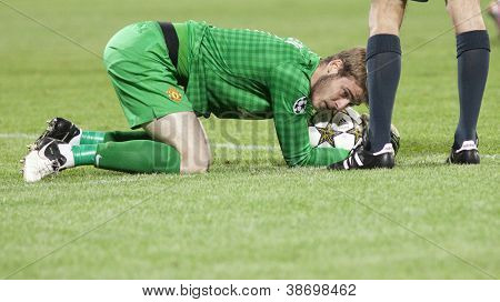 CLUJ-NAPOCA, ROMANIA - OCTOBER 2: David de Gea in UEFA Champions League match, CFR 1907 Cluj vs Manchester United, on 2 Oct., 2012 in Cluj-Napoca, Romania
