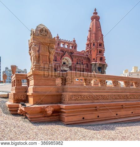 Angle View Of Baron Empain Palace, A Historic Mansion Inspired By The Cambodian Hindu Temple Of Angk