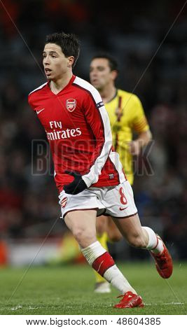 LONDRA, INGHILTERRA. 31/03/2010. Giocatore dell'Arsenal Samir Nasri in azione durante la UEFA Champions League 