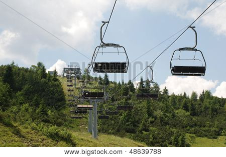 Ski Lift On Monte Zoncolan In Summer