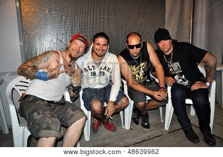 Hip hop band during press conference