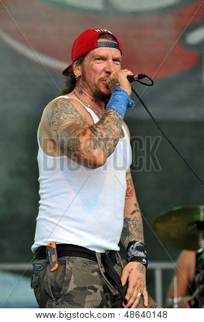 Ganxsta Zolee hip-hop rapper performs live on the stage