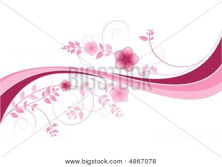 핑크 파도 꽃 동기와 배경
