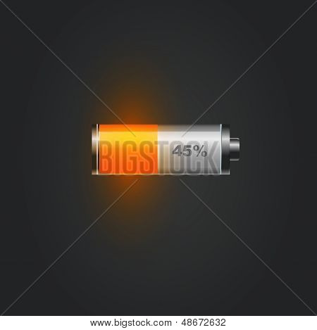 User interface battery charge level indicator