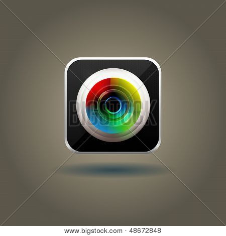 User interface camera lens icon