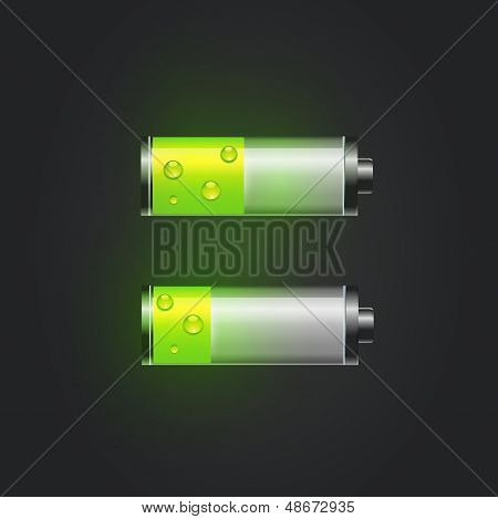 User interface battery charge level indicator