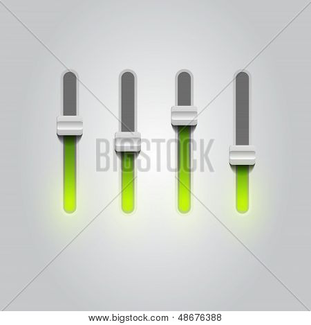 User interface power slider buttons