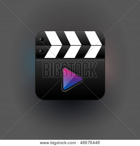 User interface clapboard mediaplayer Icon