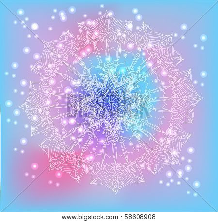 vector delicate lace round floral pattern
