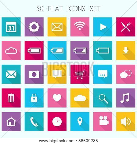Thirty Flat Icons Set