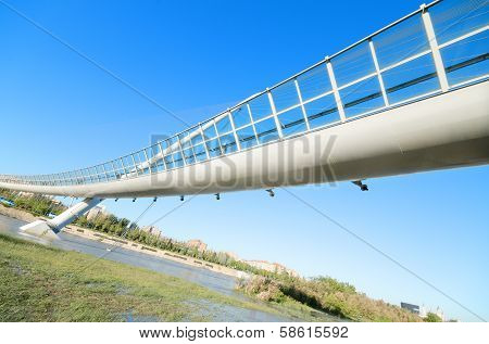 ZARAGOZA ,SPAIN-16 MAY :The Gangplank of the Voluntary, on 16, May 2013. Is a pedestrian gangplank