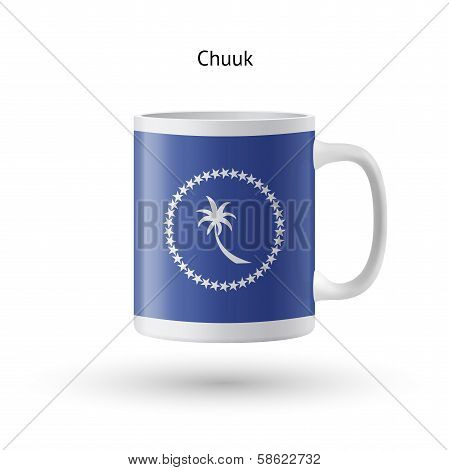Chuuk flag souvenir mug on white background.
