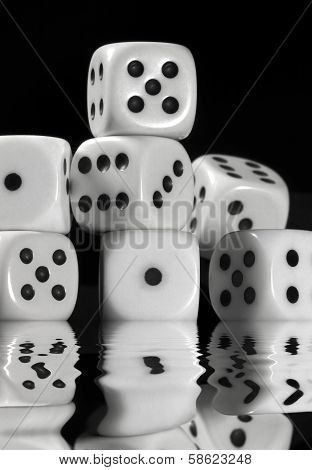 Sinking Pile Of White Dice
