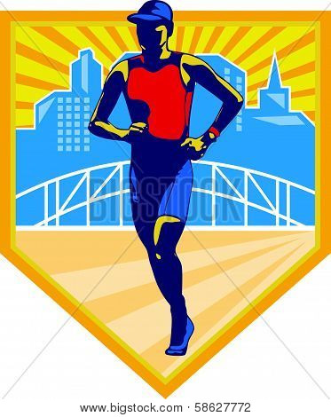 Triathlete Marathon Runner Retro