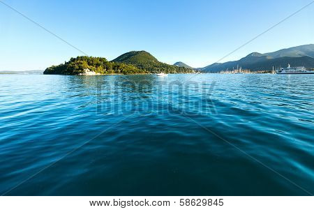 Excursion Ships In Bay.  (greece, Lefkada)