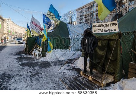 Maidan protests on 31 January 2014 in Kiev, Ukraine