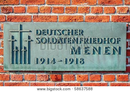 German Cemetery Friedhof In Flanders Fields Menen Belgium