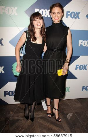 Zooey Deschanel and Emily Deschanel at the Fox All-Star Summer 2013 TCA Party, Soho House, West Hollywood, CA 08-01-13