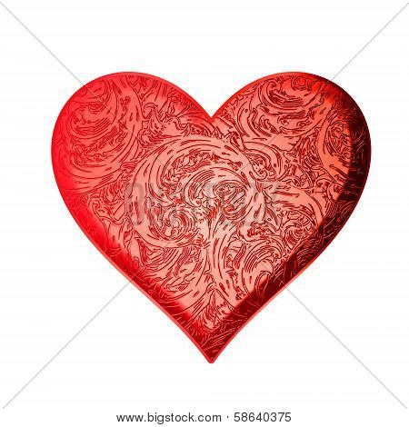 Red Heart with Texture Surface.