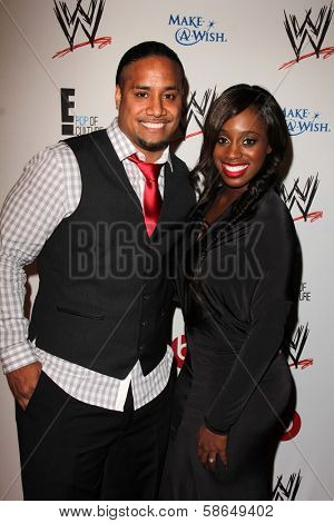 Jimmy Uso and Naomi at Superstars for Hope honoring Make-A-Wish, Beverly Hills Hotel, Beverly Hills, CA 08-15-13
