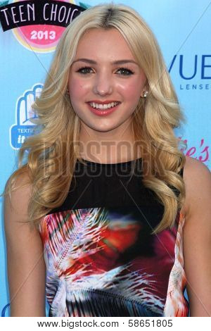 Peyton List at the 2013 Teen Choice Awards Arrivals, Gibson Amphitheatre, Universal City, CA 08-11-13