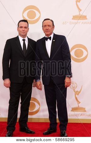 Kevin Spacey and Dana Brunetti at the 65th Annual Primetime Emmy Awards Arrivals, Nokia Theater, Los Angeles, CA 09-22-13