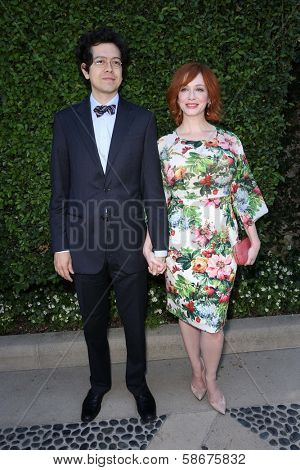 Geoffrey Arend and Christina Hendricks at The Rape Foundation's Annual Brunch, Private Location, Beverly Hills, CA 09-29-13