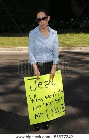 Kerri Kasem at a protest involving Casey Kasem's children, brother and friends who want to see him but have been denied any contact,  Private Location, Holmby Hills, CA 10-01-13
