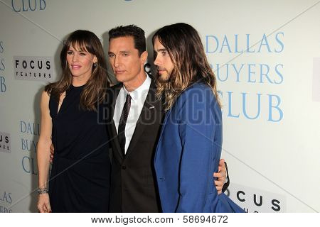 Jennifer Garner, Matthew McConaughey and Jared Leto at the 