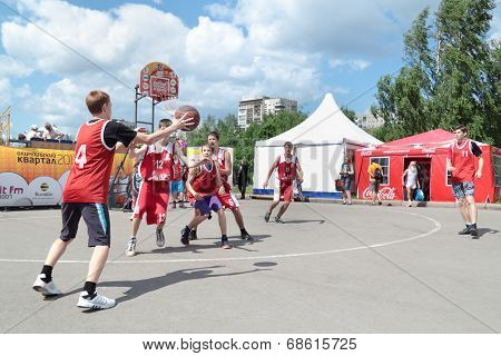 Perm, Russia - Jun 13, 2013: Youth Basketball Tournament At Festival White Nights.