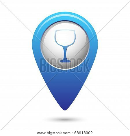 Map pointer with goblet icon