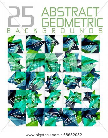Mega colleciton of triangle shapes futuristic backgrounds
