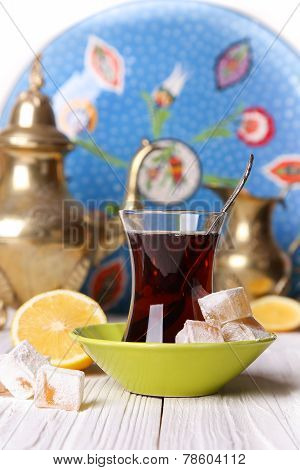 Tea With Turkish Delight And Lemon