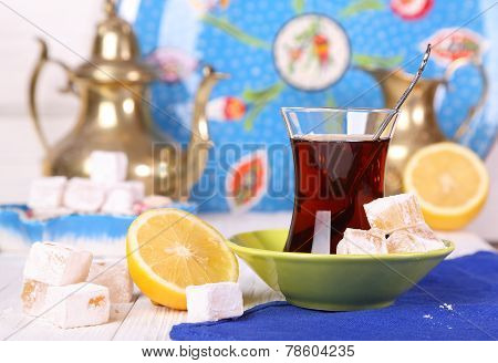 Tea With Turkish Delight And Lemon