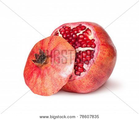 Delicious Exotic Pomegranate Fruit With Lid Near