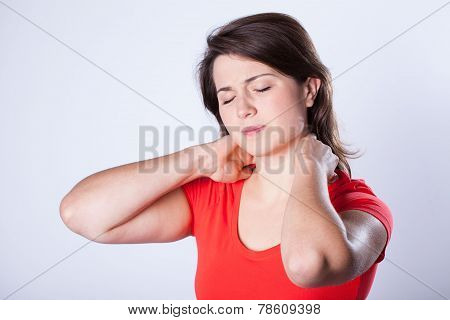 Woman Having Neck Pain