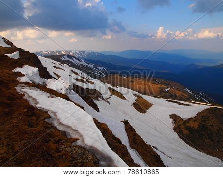 Carpathian mountains 9 under snow in spring