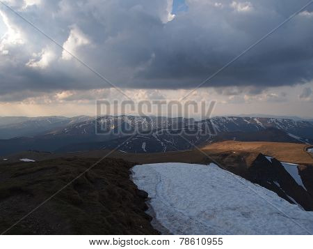 Carpathian mountains 20 under snow in spring